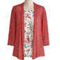 - Coral Crochet Lace Openwork Cardigan Flo Layering Sweater Southern Lady Sz 1X