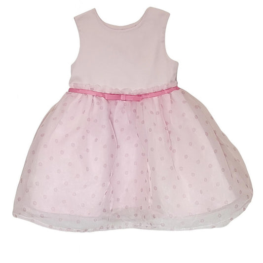 Just One You By Carters Pink Sheer Polka Dot Chiffon Dress Sz 12m